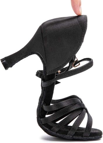 RoseMoli Women's Latin Dance Shoes Satin Professional Ballroom Salsa Practice Performance Dance Shoes in Saudi Arabia