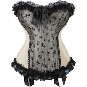 frawirshau Plus Size Corsets for Women Floral Overbust Corset Top Bustier Lingeire in Saudi Arabia