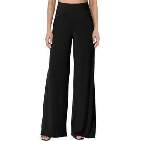 JZC Women's Palazzo Lounge Pants Stretchy Wide Leg Casual Pants Comfy High Waist Flowy Pants S-3XL