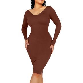 فستان FeelinGirl Bodycon للنساء 2023 فستان طويل الأكمام سترة المشكل الخريف ملابس داخلية الزفاف ضيف فستان ميدي المدمج في الصدرية in Kuwait