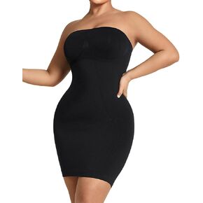 Takusun Women's Strapless Full Body Slip Shaper Seamless Smoother Tube Slip Under Dresses