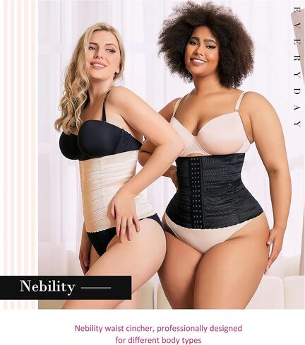 Nebility مشد للخصر ملابس داخلية للتحكم في البطن حجم كبير مدربي الخصر للنساء مشذب البطن محدد شكل الجسم مشد حزام in Kuwait