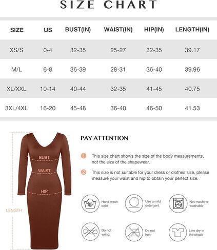 FeelinGirl Bodycon Dress for Women 2023 Long Sleeve Sweater Shaper Dress Fall Shapewear Wedding Guest Midi Dress Built-in Bra in Kuwait
