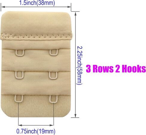 LeonHien Women's Bra Extenders 2 Hook/3 Hook/4 Hook/5 Hook, Soft and Comfortable Bra Strap Extension in Kuwait