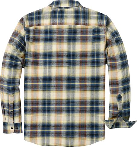 Dubinik® Mens Flannel Shirt Long Sleeve Plaid Flannel Shirt for Men Soft 100% Cotton Casual Button Down Shirts Regular Fit in Saudi Arabia