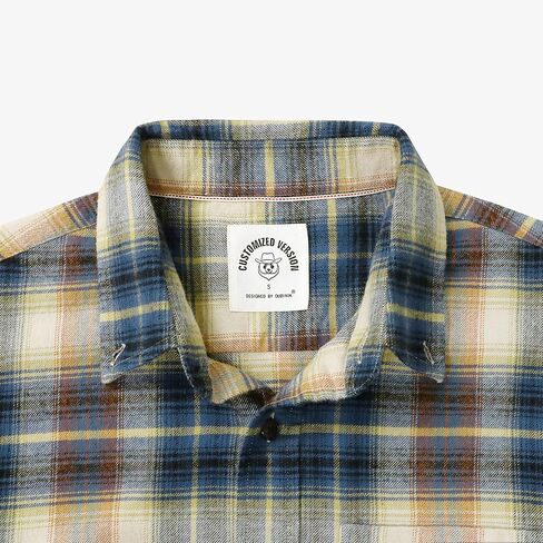 Dubinik® Mens Flannel Shirt Long Sleeve Plaid Flannel Shirt for Men Soft 100% Cotton Casual Button Down Shirts Regular Fit in Saudi Arabia