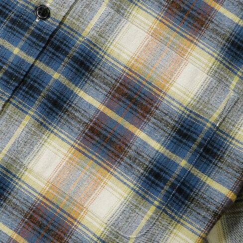 Dubinik® Mens Flannel Shirt Long Sleeve Plaid Flannel Shirt for Men Soft 100% Cotton Casual Button Down Shirts Regular Fit in Saudi Arabia