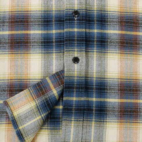 Dubinik® Mens Flannel Shirt Long Sleeve Plaid Flannel Shirt for Men Soft 100% Cotton Casual Button Down Shirts Regular Fit in Saudi Arabia