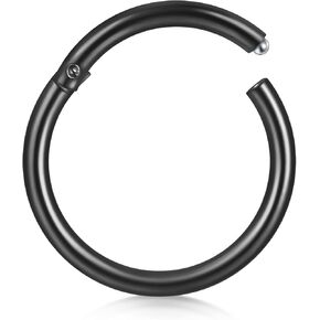 D.Bella Hinged Nose Rings Hoop 316L Surgical Steel Hypoallergenic Septum Ring Lip Ring Helix Cartilage Rook Earrings Body Piercing Jewelry 14G 16G 18G 20G, Diameter 5mm to 14mm in Saudi Arabia