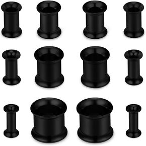 Cisyozi 8G 6G 4G 2G 0G 00G Ear Gauge Stretching Kit Surgical Steel Mix Size Screw Tunnel Gauges Plugs Ear Earrings Expander Stretcher Piercings Silver