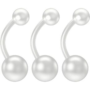 Evonix 2pc 14g Belly Button Retainer Ring Flexible Bendable Clear Plastic Navel Piercing Rings Sport (choose Quantity, Length) in Saudi Arabia