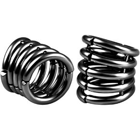 Casvort 2 PCS Hypoallergenic 316 Stainless Steel 00G/3/4'' Stacked Ring Cuffs for Stretched Lobe Ear Gauges Plugs Ear Tunnels Stretcher Earring Studs Clip on Cartilage Body Piercing Jewelry in Kuwait
