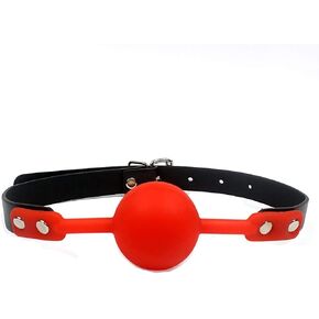 Tabuy PU Leather Paly Buckle Belt Silicon Mouth Ball Open Breathable Mouth Gag For Men Woman