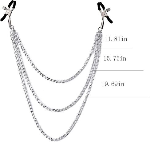 Body Clamps with Chain Stainless Steel Body clip Adjustable Body Ring Non-Piercing Chain Non-Piercing Body Jewelry for Women Men (silver) in Saudi Arabia