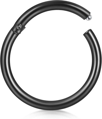 D.Bella Hinged Nose Rings Hoop 316L Surgical Steel Hypoallergenic Septum Ring Lip Ring Helix Cartilage Rook Earrings Body Piercing Jewelry 14G 16G 18G 20G, Diameter 5mm to 14mm in Saudi Arabia