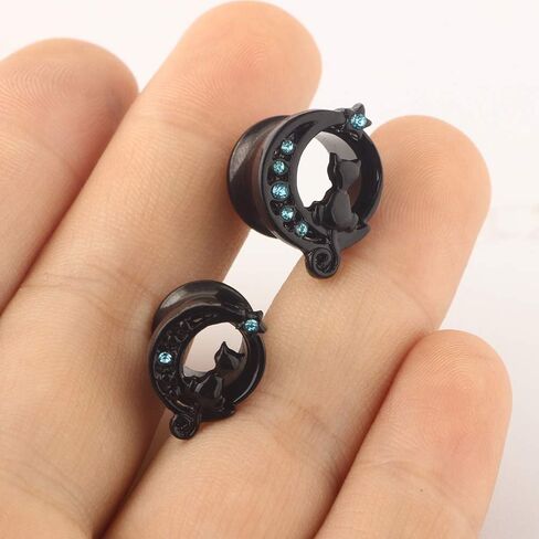 TIANCI FBYJS Stainless Steel Zircon Ear Tunnels Earrings Guages Piercing Plugs Stretcher Gauges for Women Men in Kuwait