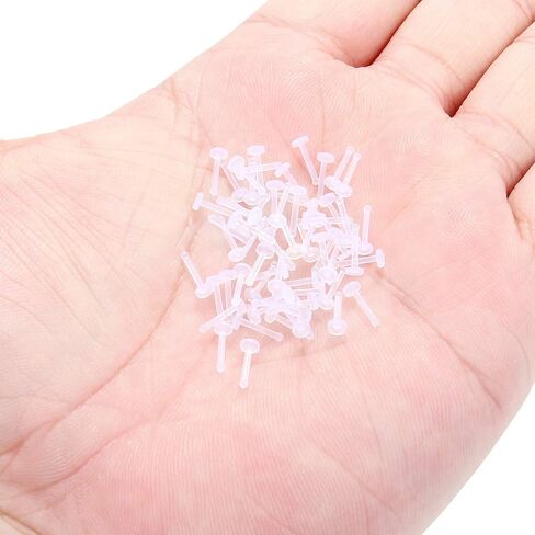 Ruifan 18G Clear Bioflex Nose Bone Ring Stud Retainer Body Jewelry Piercing Top Flat 2mm 2.5mm 3mm 20-60PCS in Kuwait