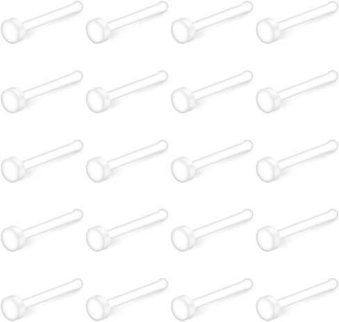 Ruifan 18G Clear Bioflex Nose Bone Ring Stud Retainer Body Jewelry Piercing Top Flat 2mm 2.5mm 3mm 20-60PCS in Kuwait