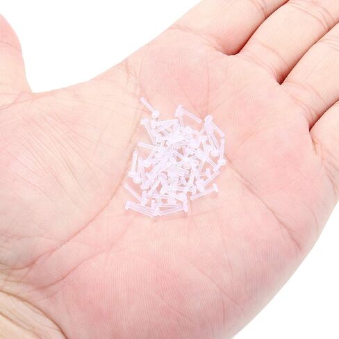 Ruifan 18G Clear Bioflex Nose Bone Ring Stud Retainer Body Jewelry Piercing Top Flat 2mm 2.5mm 3mm 20-60PCS in Kuwait