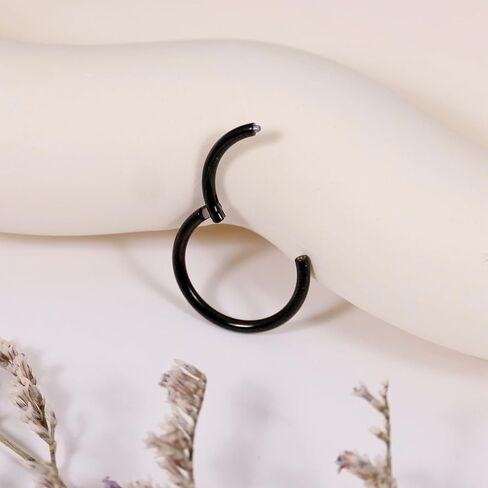 Vegolita 14G 16G 18G 20G 316L الفولاذ المقاوم للصدأ حلقات الأنف المفصلية هوب للنساء الرجال الحاجز الفرس يتوقف الجزء الدائري الغضروف الحلزون الزنمة حلق الشفاه روك محارة هوب 6-14 مم in Kuwait
