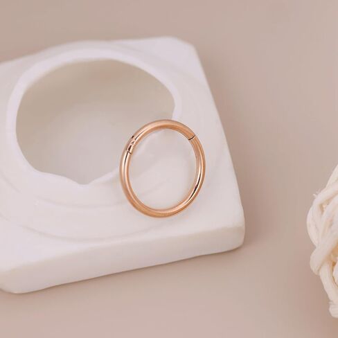 Vegolita 14G 16G 18G 20G 316L الفولاذ المقاوم للصدأ حلقات الأنف المفصلية هوب للنساء الرجال الحاجز الفرس يتوقف الجزء الدائري الغضروف الحلزون الزنمة حلق الشفاه روك محارة هوب 6-14 مم in Kuwait