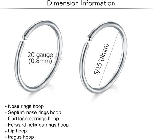 MODRSA Nose Rings Hoop Nose Rings for Women 20g Nose Rings Studs L Shape Nose Piercings Nose Ring Surgical Steel Corkscrew Nose Rings Hoops in Kuwait