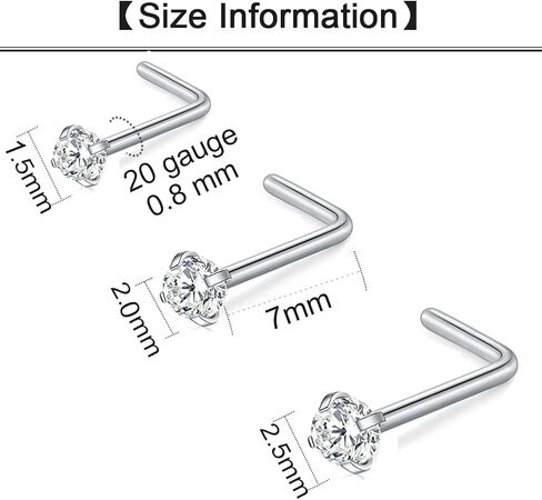 MODRSA Nose Rings Hoop Nose Rings for Women 20g Nose Rings Studs L Shape Nose Piercings Nose Ring Surgical Steel Corkscrew Nose Rings Hoops in Kuwait