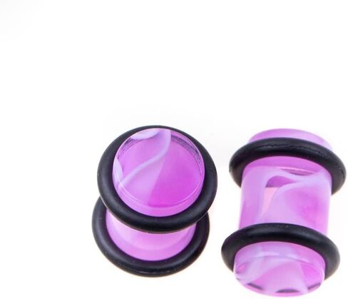 Linkning 50 PCS Ear Stretching Kit 14Gauges-00Gauges Earring Marble Acrylic Taper Piercing Jewlery Sets in Saudi Arabia