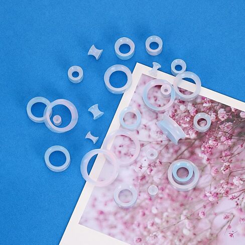 Qmcandy 26pcs 8G-1" Thin Thick Silicone Hollow Flexible Soft Ear Tunnels Kit Stretching Set in Kuwait