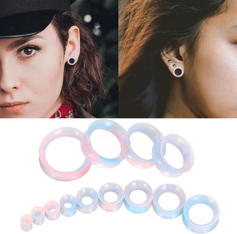 Qmcandy 26pcs 8G-1" Thin Thick Silicone Hollow Flexible Soft Ear Tunnels Kit Stretching Set in Kuwait