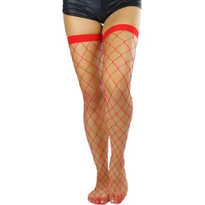 ToBeInStyle Women’s Bright and Vibrant Fishnet Thigh High Stockings