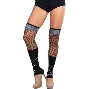 ToBeInStyle Women's Fashion Dimond Net Thigh High Footless Novelty Leg Warmer Hosiery