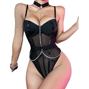 CUTER النساء الدانتيل تيدي الملابس الداخلية قطعة واحدة مثير Strappy ارتداءها بيبي دول المشاغب