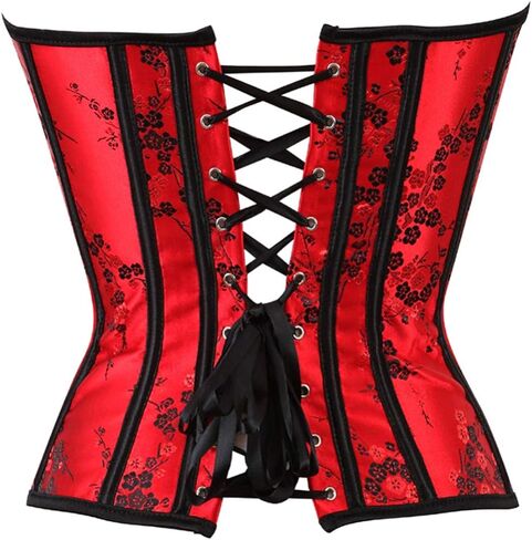Jutrisujo Women Underbust Basques and Corsets Boned Brocade Waist Cincher Vest Plus Size Top in Kuwait