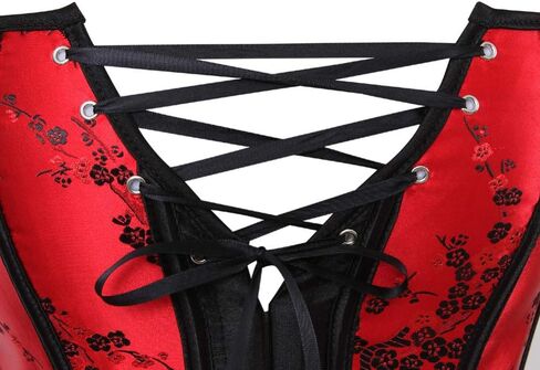 Jutrisujo Women Underbust Basques and Corsets Boned Brocade Waist Cincher Vest Plus Size Top in Kuwait