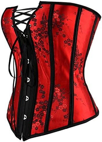 Jutrisujo Women Underbust Basques and Corsets Boned Brocade Waist Cincher Vest Plus Size Top in Kuwait