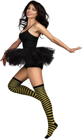 Spooktacular Creations Women Over the Knee Striped Thigh High Costume Accessories Stockings for Women and girls in Saudi Arabia