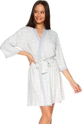 bebe Womens Nightgowns Lace Trim Chemise Lounge & Belted Wrap Pajama Robe Sleepwear Set in Saudi Arabia
