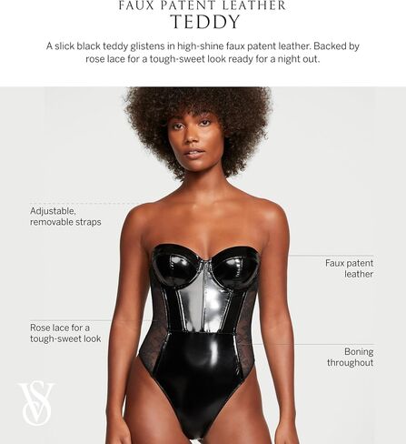 Victoria's Secret Patent Leather Teddy, Women's Lingerie (XS-XXL) in Saudi Arabia