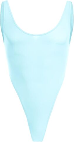 ABAFIP Mens Lingerie Solid Color Semi See Thru High Cut Thong Leotard Bodysuit Scoop Neck Mankini Swimwear Underwear in Saudi Arabia