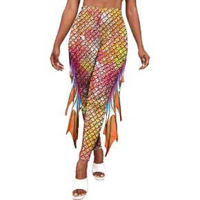 GRAJTCIN Womens Yoga Mermaid Leggings with Fins, High Waist Fish Scale Halloween Workout Pants in Saudi Arabia