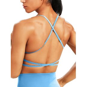 Unthewe Workout Sports Bra for Women Backless Padded Low Impact Bra Gym Yoga Crop Tank Top