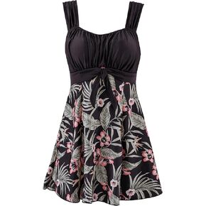 wantdo Women's One-Piece Swimdress Plus Size Swimsuit Tummy Control with Skirt Cover Up in Saudi Arabia
