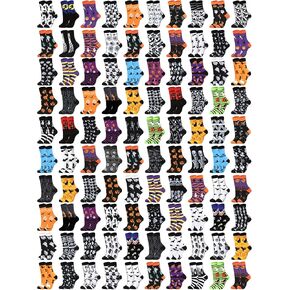 Hoosige 100 Pairs Halloween Socks Bulk Thanksgiving Socks Christmas Socks for Holiday Gift in Saudi Arabia
