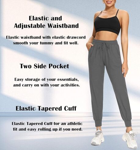 FULLSOFT 3 Pack Sweatpants for Women-Womens Joggers with Pockets Athletic Leggings for Workout Yoga Running in Kuwait