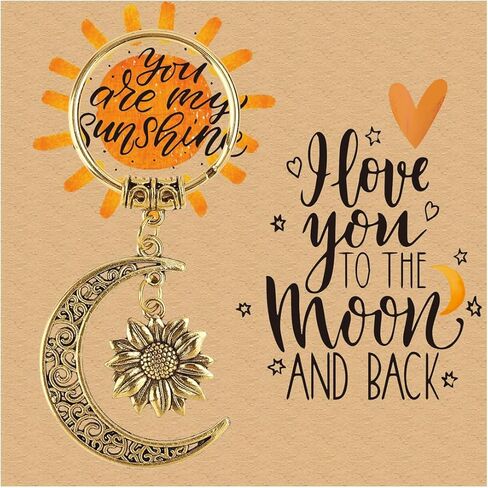 سلسلة مفاتيح بتصميم زهرة عباد الشمس والقمر من برفايرل، هدايا فريدة للرجال او هدايا مضحكة للنساء، سلسلة مفاتيح رائعة للرجال، سلاسل مفاتيح لطيفة للنساء، كما هو موضح في الصور، مقاس واحد in Kuwait