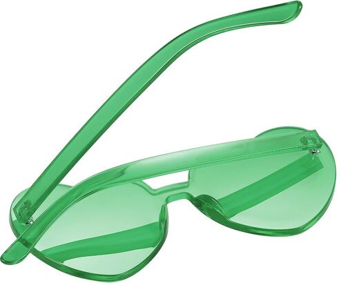 Maxdot 2 Pieces Heart Shape Rimless Sunglasses Transparent Candy Color Frameless Glasses Love Eyewear in Saudi Arabia