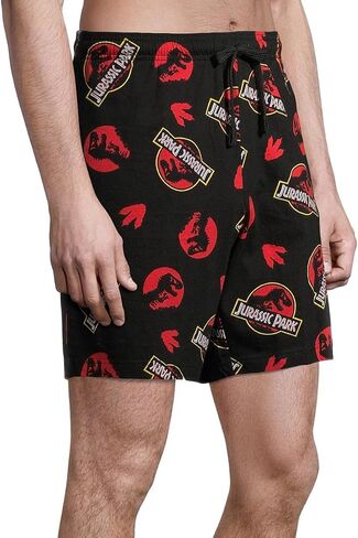 Bioworld Jurassic World Men's Allover Logo Print Design Lounge Sleep Pajamas Adult Shorts in Saudi Arabia