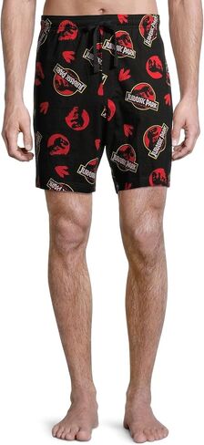 Bioworld Jurassic World Men's Allover Logo Print Design Lounge Sleep Pajamas Adult Shorts in Saudi Arabia
