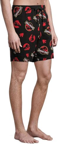 Bioworld Jurassic World Men's Allover Logo Print Design Lounge Sleep Pajamas Adult Shorts in Saudi Arabia